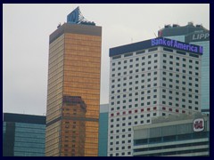 Far East Financial Center from 1982 (left) and Bank of America Tower from 1975 (right).